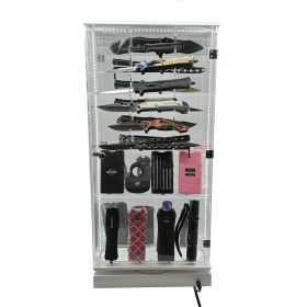 Streetwise 2 Sided Rotating LED Display with 12 Standard Knives and 16 Stun Guns