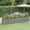 Garden Raised Bed Powder-coated Steel 144.9"x31.5"x26.8" Gray