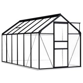 Greenhouse with Base Frame Anthracite Aluminum 75.7 ft¬≤