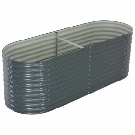 Garden Raised Bed 94.5"x31.5"x31.9" Galvanized Steel Gray