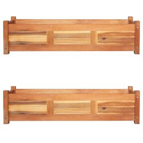 Garden Raised Beds 2 pcs Acacia Wood 39.4"x11.8"x9.8"