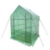 Green House 56" W x 56" D x 76" H,Walk in Outdoor Plant Gardening Greenhouse 2 Tiers 8 Shelves - Window and Anchors Include(Green)-dk