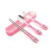 Children's three-piece cartoon cutlery stainless steel chopsticks spoon fork travel cutlery