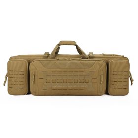 VOTAGOO Double Rifle Case Gun Bag, Safely Long-Barrel Firearm Transportation Cases Locks, All-Weather Soft Tactical Range Bag Ackpack For Shotgun Spac (Color: Tan, size: 42inches)