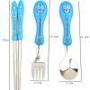 Children's three-piece cartoon cutlery stainless steel chopsticks spoon fork travel cutlery