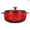 Cast Iron;  6 Quart Enameled Cast Iron Dutch Oven